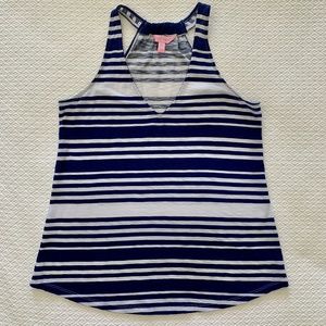 Lilly Pulitzer Navy and White stripe tank top V neck